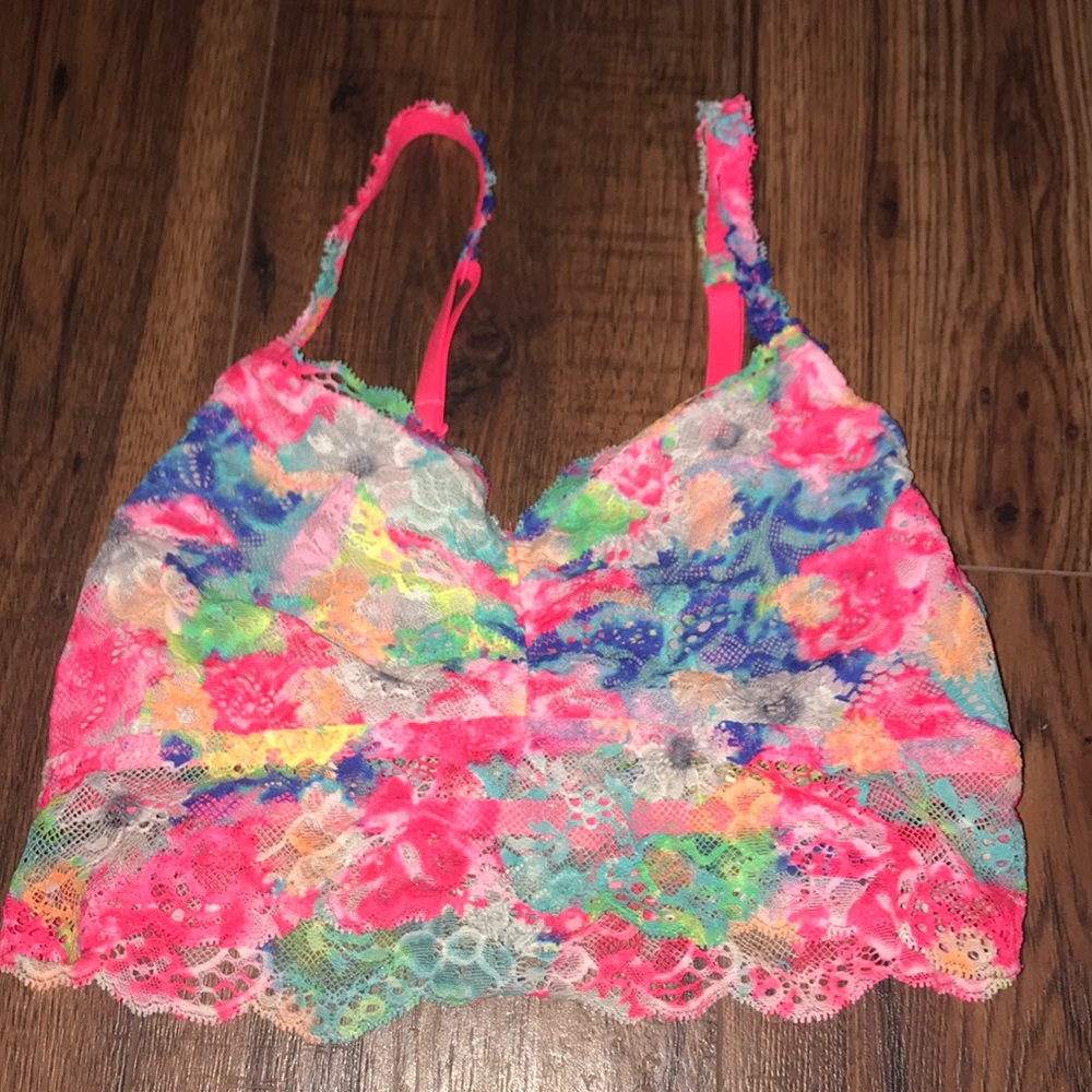 Victoria’s Secret lace bralette multicolored neon